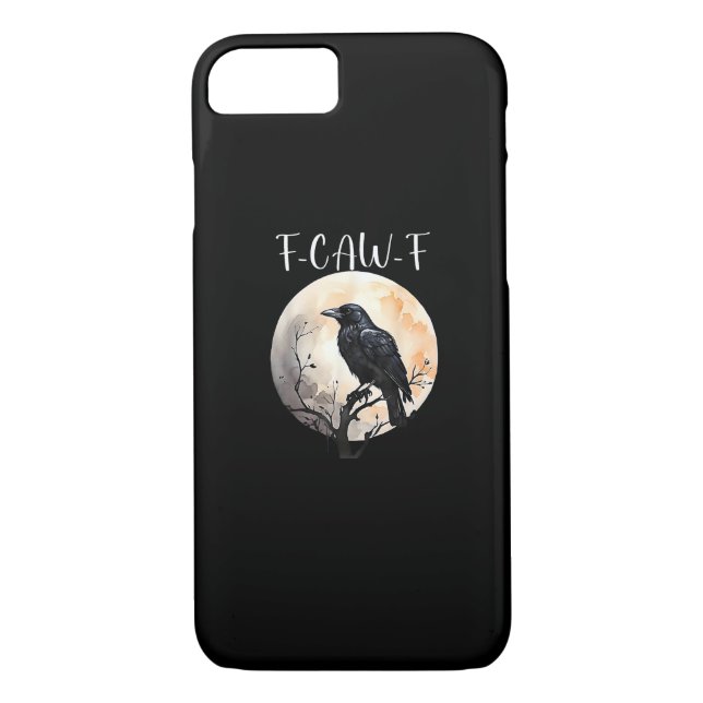 Crow F-Caw-F Funny Bird Aesthetic Casual Case-Mate iPhone Case (Back)