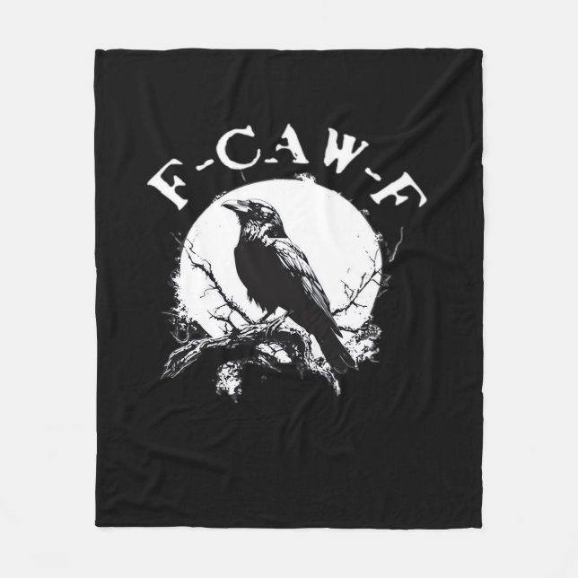 Crow F-Caw-F Funny Bird Aesthetic Casual Fleece Blanket (Front)