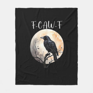 Crow F-Caw-F Funny Bird Aesthetic Casual Fleece Blanket