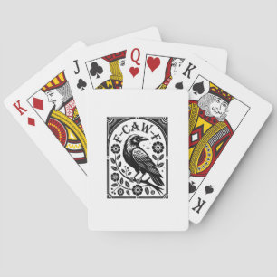 Crow, F-Caw-F Funny Bird Aesthetic Graphic Playing Cards