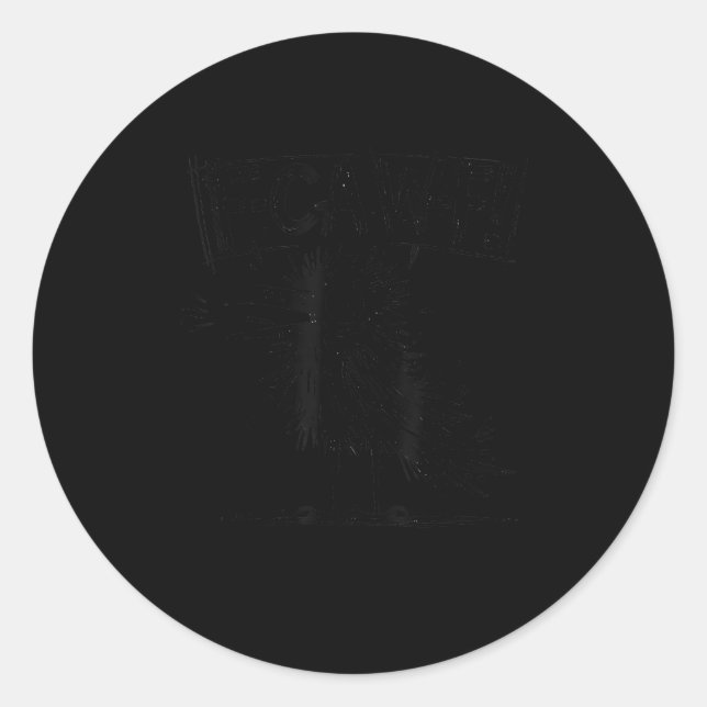 Crow, F-Caw-F Funny Bird Basic Clean Classic Round Sticker (Front)