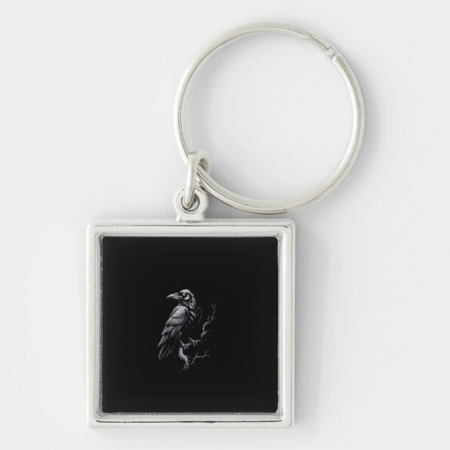 Crow, F-Caw-F Funny Bird Classic Cool Key Ring (Front)