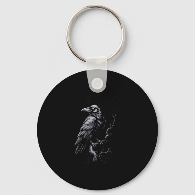 Crow, F-Caw-F Funny Bird Classic Cool Key Ring (Front)