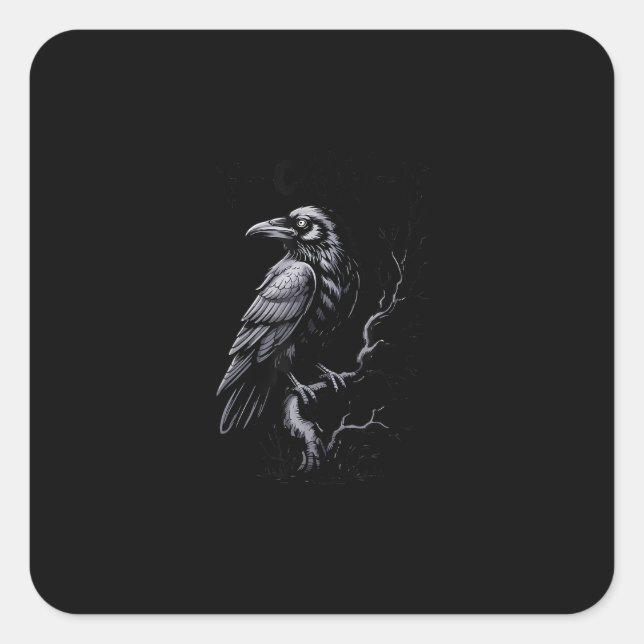 Crow, F-Caw-F Funny Bird Classic Cool Square Sticker (Front)