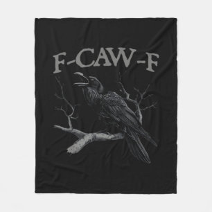 Crow, F-Caw-F Funny Bird Classic Vintage Style Fleece Blanket