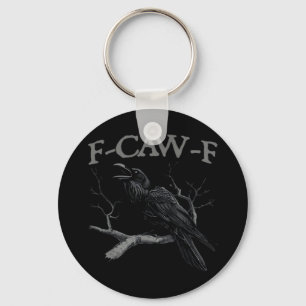 Crow, F-Caw-F Funny Bird Classic Vintage Style Key Ring