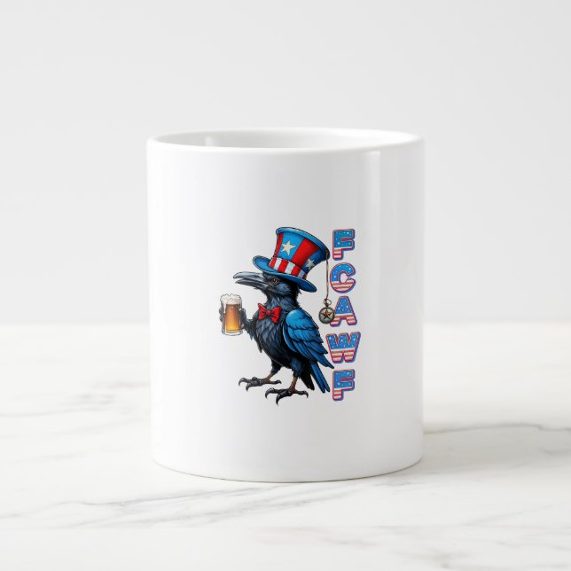 Crow, F-Caw-F Funny Bird Creative Casual Large Coffee Mug (Front)