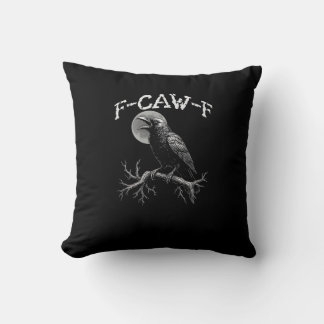 Crow F-Caw-F Funny Bird Crow Humour Tri-blend Tren Cushion