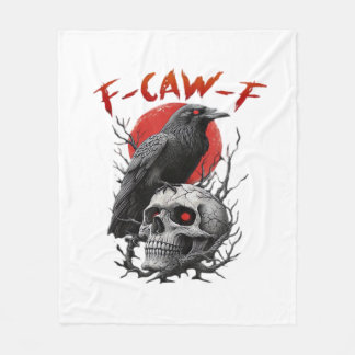 Crow, F-Caw-F Funny Bird F-Caw-F Moon Gothic Adult Fleece Blanket