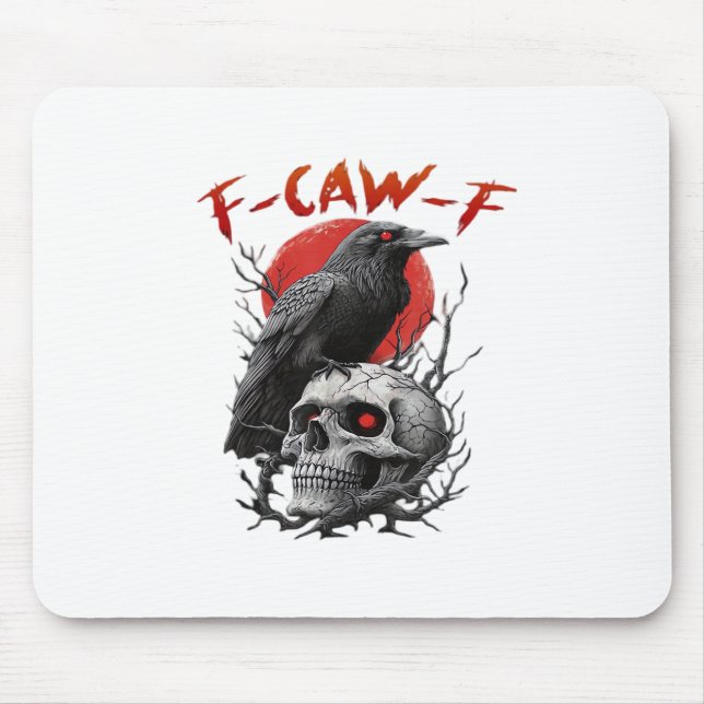 Crow, F-Caw-F Funny Bird F-Caw-F Moon Gothic Adult Mouse Mat (Front)
