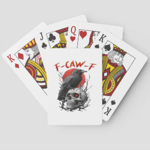 Crow, F-Caw-F Funny Bird F-Caw-F Moon Gothic Adult Playing Cards