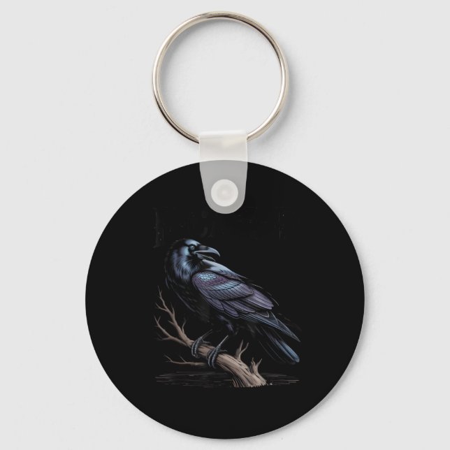 Crow, F-Caw-F Funny Bird Funny Quote Key Ring (Front)