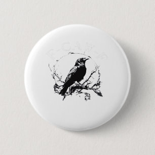 Crow, F-Caw-F Funny Bird Funny Trendy 6 Cm Round Badge