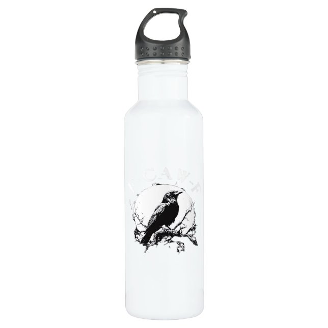 Crow, F-Caw-F Funny Bird Funny Trendy 710 Ml Water Bottle (Front)