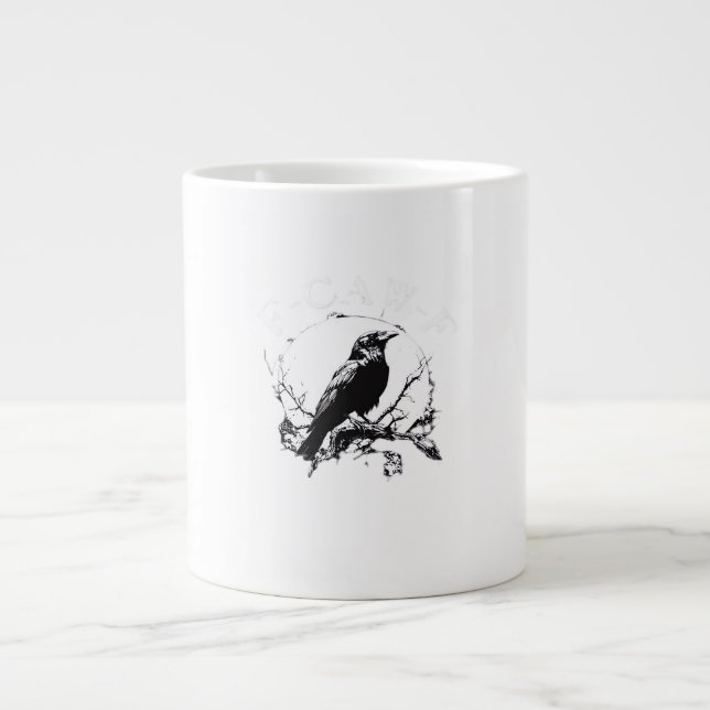 Crow, F-Caw-F Funny Bird Funny Trendy Large Coffee Mug (Front)
