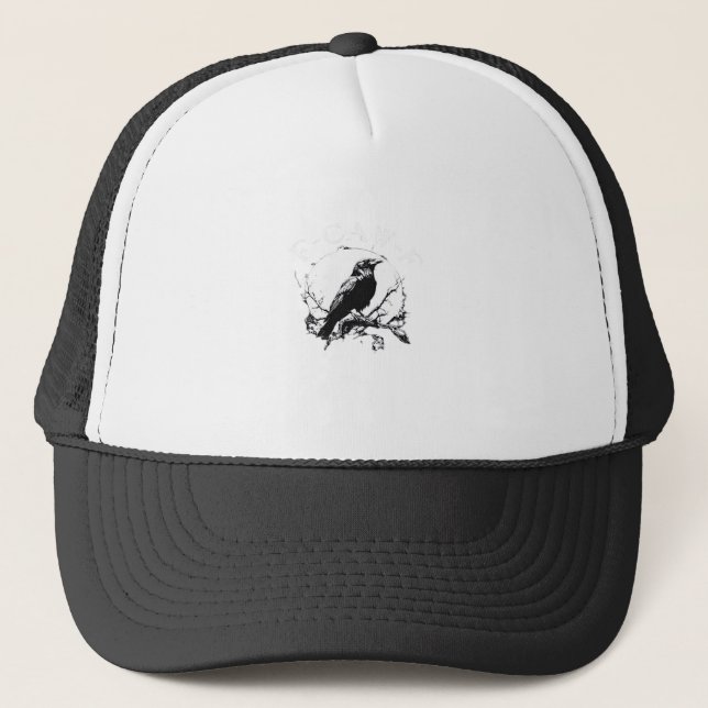 Crow, F-Caw-F Funny Bird Funny Trendy Trucker Hat (Front)