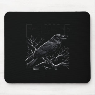 Crow, F-Caw-F Funny Bird Minimal Clean Mouse Mat