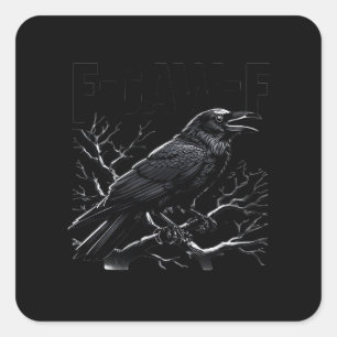 Crow, F-Caw-F Funny Bird Minimal Clean Square Sticker