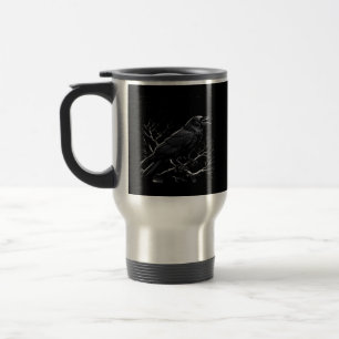 Crow, F-Caw-F Funny Bird Minimal Clean Travel Mug