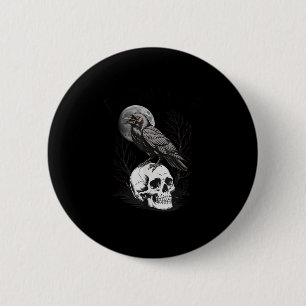 Crow, F-Caw-F Funny Bird Moon Gothic Adult Humor C 6 Cm Round Badge