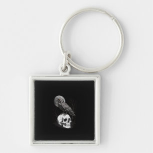 Crow, F-Caw-F Funny Bird Moon Gothic Adult Humor C Key Ring