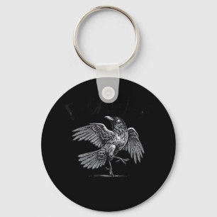 Crow, F-Caw-F Funny Bird Moon Gothic Adult Humor C Key Ring