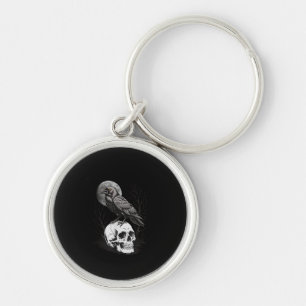 Crow, F-Caw-F Funny Bird Moon Gothic Adult Humor C Key Ring