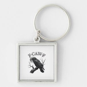 Crow, F-Caw-F Funny Bird Moon Gothic Adult Humor C Key Ring