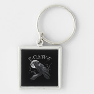 Crow F-Caw-F Funny Bird Moon Gothic Adult Humor Cl Key Ring
