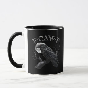 Crow F-Caw-F Funny Bird Moon Gothic Adult Humor Cl Mug