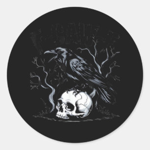 Crow, F-Caw-F Funny Bird Moon Gothic Adult Humor Classic Round Sticker
