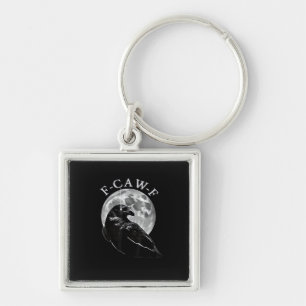Crow F-Caw-F Funny Bird Moon Gothic Adult Humor Cr Key Ring