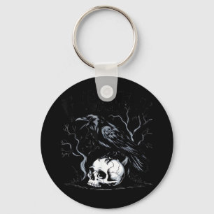 Crow, F-Caw-F Funny Bird Moon Gothic Adult Humor Key Ring
