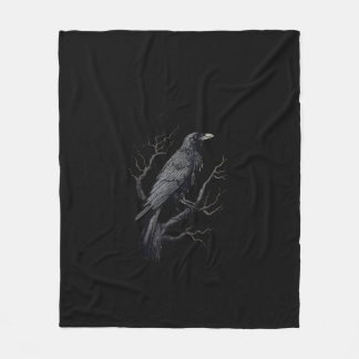 Crow, F-Caw-F Funny Bird Moon Gothic Adult Humor T Fleece Blanket