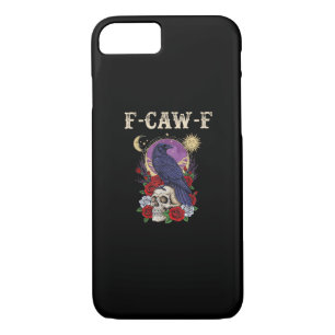 Crow F-Caw-F Funny Bird Moon Gothic Adult Humor Vi iPhone 8/7 Case