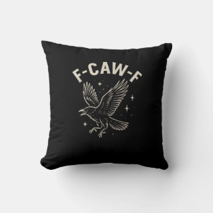 Crow F-Caw-F Funny Bird Moon Gothic Adult Humour C Cushion