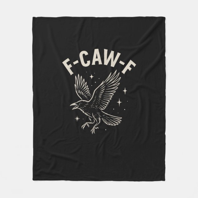 Crow F-Caw-F Funny Bird Moon Gothic Adult Humour C Fleece Blanket (Front)