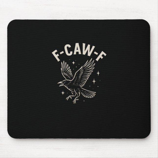 Crow F-Caw-F Funny Bird Moon Gothic Adult Humour C Mouse Mat (Front)