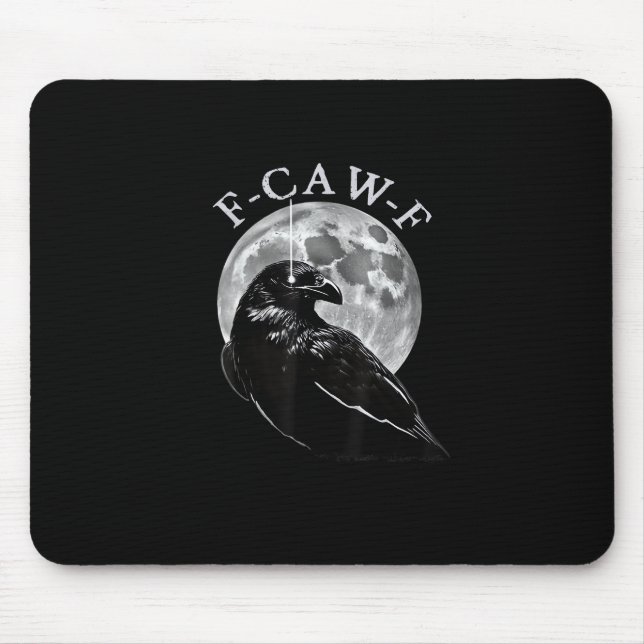 Crow F-Caw-F Funny Bird Moon Gothic Adult Humour C Mouse Mat (Front)
