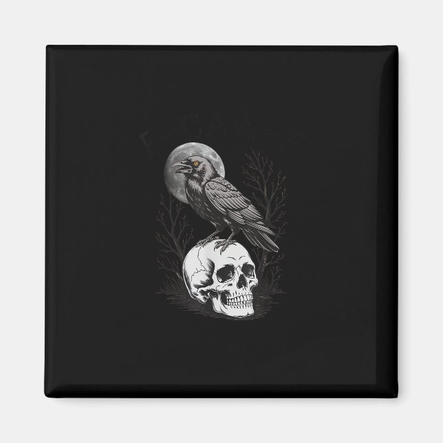 Crow, F-Caw-F Funny Bird Moon Gothic Adult Humour  Magnet (Front)