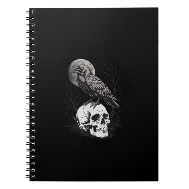 Crow, F-Caw-F Funny Bird Moon Gothic Adult Humour  Notebook (Front)