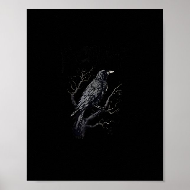 Crow, F-Caw-F Funny Bird Moon Gothic Adult Humour  Poster (Front)