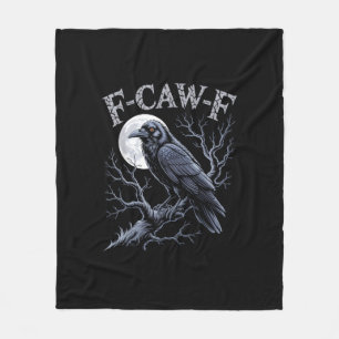 Crow F-Caw-F Funny Bird Moon Gothic Adult Humour R Fleece Blanket