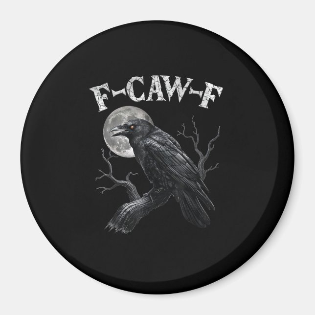 Crow F-Caw-F Funny Bird Moon Gothic Adult Humour V Magnet (Front)