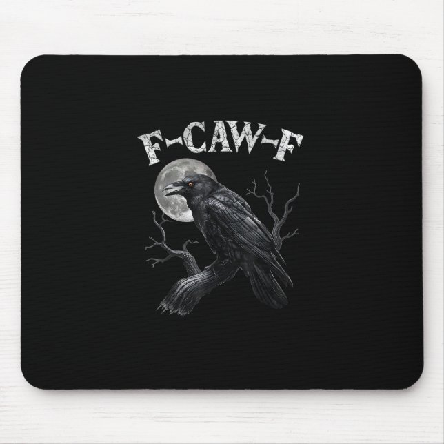 Crow F-Caw-F Funny Bird Moon Gothic Adult Humour V Mouse Mat (Front)