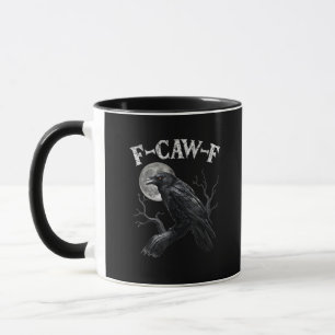 Crow F-Caw-F Funny Bird Moon Gothic Adult Humour V Mug