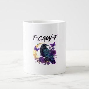 Crow F Caw F Funny Bird Moon Gothic Design Large Coffee Mug