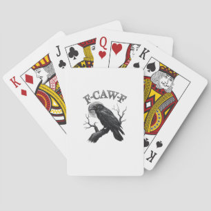 Crow, F-Caw-F Funny Bird Moon Gothic Tri-Blend Cre Playing Cards