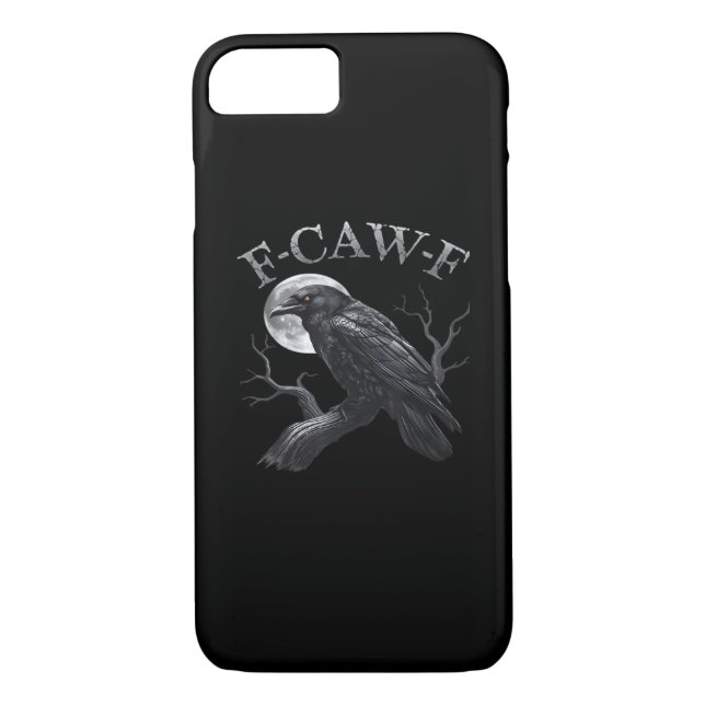 Crow F-Caw-F Funny Bird Moon Retro Classic Case-Mate iPhone Case (Back)