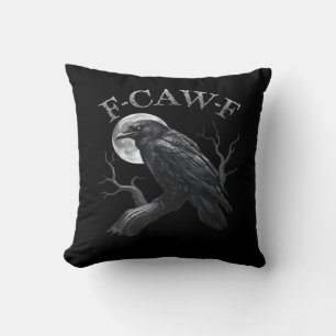 Crow F-Caw-F Funny Bird Moon Retro Classic Cushion